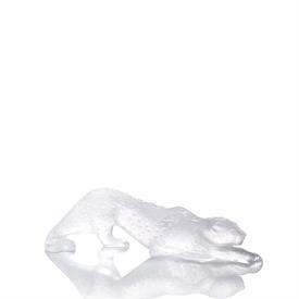 -CLEAR ZELIA PANTHER, LARGE SIZE. 4.33"H x 14.37"L x 2.95"T. 5.73LBS. MADE IN FRANCE                                                        