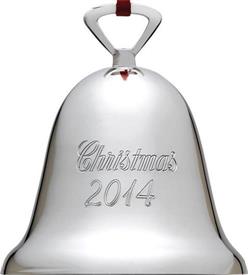_,329/3 "CHRISTMAS 2014" BELL SILVER PLATED 3"H HANDCRAFTED IN AMERICA - CHRISTMAS SALE! Marked down from $18                               