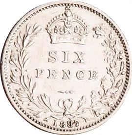 .QUEEN ELIZABETH SILVER SIXPENCE 92.5% STERLING SILVER SIX PENCE MADE BETWEEN 1842-1904                                                     
