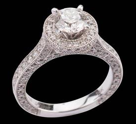 -1.00 carat SI1 Clarity I Color .35 carats of diamonds in semi mount in 18k  Was $5,419                                                     