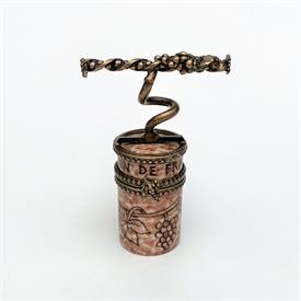 ,RARE RETIRED WINE CORK & CORKSCREW LIMOGES TRINKET BOX. HAND PAINTED, SIGNED. 2.65" TALL, 1.8" WIDE, 1.1" LONG                             
