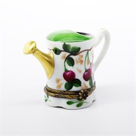 ,RETIRED WATERING CAN WITH CHERRY MOTIF BY LA GLORIETTE. HAND PAINTED. 2" TALL, 2.75" LONG, 1.5" WIDE                                       