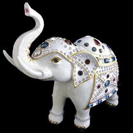-,AMERICANA PARADE ELEPHANT STATUETTE IN RED, WHITE & BLUE SWAROVSKI CRYSTALS. 10" LONG, 4.5" WIDE, 10.25" TALL. MADE IN THE USA            