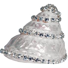 -ASTREA SEA SHELL WITH CLEAR CRYSTALS. 3" TALL                                                                                              
