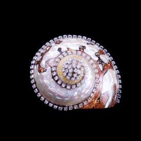 -TURBO SEMANTICUS SHELL WITH CLEAR SWOROVSKI CRYSTALS. 2.2" TALL, 4.1" WIDE                                                                 