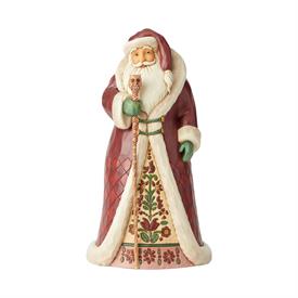 _,REGAL SANTA WITH CANE FIGURINE. 12.25" TALL, 6.25" WIDE, 6.5" LONG                                                                        