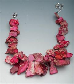 -17"POLISHED AGATE PINK,W/LOBSTER CLAW CLASP                                                                                                