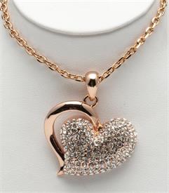 _18" HEART PENDANT WITH CRYSTALS                                                                                                            