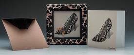 -:BLANK-HIGH HEEL DESIGN BLANK NOTECARDS WITH KEEPSAKE BOX. INCLUDES 12 5"x5" NOTECARDS & 12 LINED ENVELOPES.                               