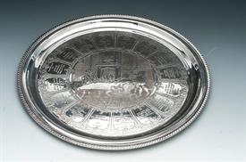 WALLACE TRAY WITH BAR RECIPES ON IT SILVER PLATED 13" DIAMETER                                                                              