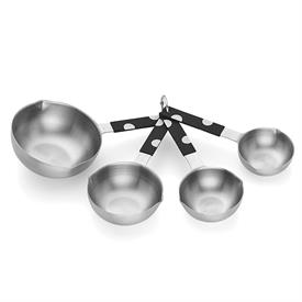 -SET OF 4 MEASURING CUPS. STAINLESS STEEL. DISHWASHER SAFE. INCLUDES 1 C., 1/2 C., 1/3 C., & 1/4 C. MEASUREMENTS                            