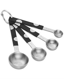 -SET OF 4 MEASURING SPOONS. STAINLESS STEEL. MACHINE WASHABLE. INCLUDES 1 TBLSP, 1 TSP, 1/2 TSP, & 1/4 TSP. BREAKAGE REPLACEMENT AVAILABLE. 