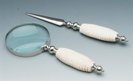 -52514 MAGNIFYING GLASS AND LETTER OPENER CROME AND BONE IVORY,10"IN LENGHT.                                                                