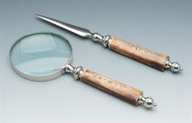 -52725 MAGNIFYING GLASS AND LETTER OPENER 10"BONE AND BRASS RIVETS IN HANDLE.4                                                              