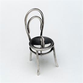 ,VINTAGE ACME STUDIOS STERLING SILVER MINIATURE THONET CAFE CHAIR. 2.5" TALL, .57 OZT                                                       