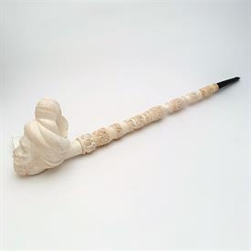 ,TURKISH MEERSCHAUM PIPE WITH CARVED SULTAN MOTIF. NEVER SMOKED. 21.5" LONG                                                                 