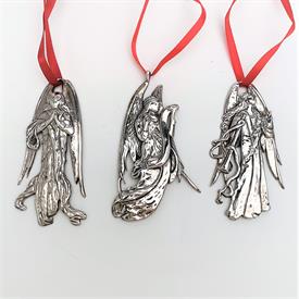 _,RARE 1985-1987 SET OF 3 JOHN LaFARGE STERLING ANGEL ORNAMENTS. MADE EXCLUSIVELY FOR THE BOSTON MUSEUM OF ART                              