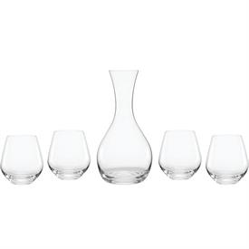 -5-PIECE WINE DECANTER & STEMLESS GLASS SET. MSRP $72.00                                                                                    