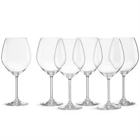 -SET OF 6 CLASSIC RED WINE GLASSES. 24 OZ. CAPACITY. DISHWASHER SAFE. BREAKAGE REPLACEMENT AVAILABLE.                                       