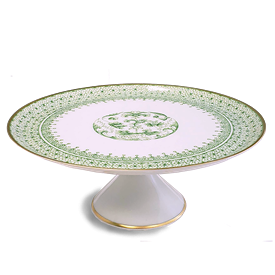 -SMALL FOOTED CAKE STAND. 6.75" WIDE, 3" TALL                                                                                               