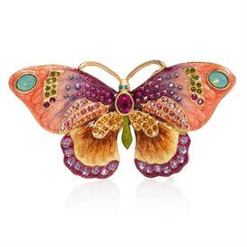 -,MADAME SMALL BUTTERFLY FIGURINE 1.5" TALL, 3.75" WIDE, 2" LONG. 14K GOLD FINISH, HAND ENAMELED & SET WITH SWAROVSKI CRYSTALS.             