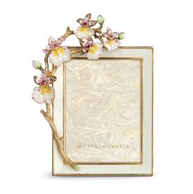 -,KELSEY ORCHID 3X4" FRAME IN FLORA. 14K GOLD OVER STEEL WITH HAND ENAMELING AND HAND-SET SWAROVSKI CRYSTALS.                               