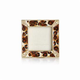-,LELAND 'LEOPARD' 2X2" FRAME. 14K GOLD PLATED WITH HAND ENAMELING & PAVE CRYSTAL CORNERS.                                                  