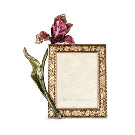 _,ILSA 3X4" TULIP FRAME.  7.25" TALL, 5.5" WIDE. 14K GOLD PLATED, HAND-ENAMELED & HAND-SET WITH SWAROVSKI CRYSTALS                          