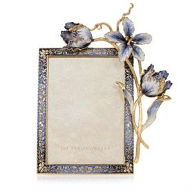 -,MARGERY DELFT 5X7" TULIP FRAME. CAST PEWTER WITH 14K GOLD FINISH. HAND ENAMELED & HAND SET WITH SWAROVSKI CRYSTALS IN RHODE ISLAND.       