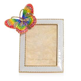 -,NOVA 3X4" BUTTERFLY FRAME IN RAINBOW. 14KG PLATED, HAND ENAMELED & HAND SET WITH SWAROVSKI CRYSTALS. 6.25" TALL, 5.5" WIDE                