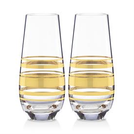 ,PAIR STEMLESS CHAMPAGNE FLUTES                                                                                                             