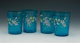 VICTORIAN ART GLASS TUMBLERS WITH "INCVERTED THUMBPRINT" PATTERN 3 7/8"T X 2 3/4"D                                                          