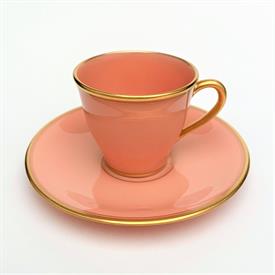 ,RARE 1906-1930 LENOX CORAL DEMITASSE CUP & SAUCER WITH GOLD ACCENTS, STYLE #608/86-X-15.                                                   