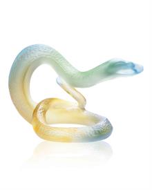 -,CHINESE ZODIAC SNAKE SCULPTURE. 4.3" LONG, 2.6" WIDE, 2.8" TALL. COLORS WILL VARY.                                                        