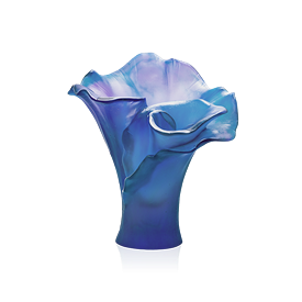 -,SMALL BLUE NUIT ARUM FLOWER VASE. 6.7" TALL                                                                                               