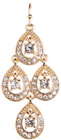 _FOUR TEARDROP CRYSTAL CHANDELIER EARRINGS                                                                                                  