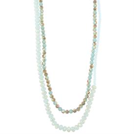 -CHALCEDONY SHADES 60" STRETCH NECKLACE                                                                                                     