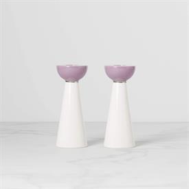 -PAIR OF 7" CANDLESTICKS IN LILAC.                                                                                                          