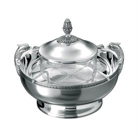 -CAVIAR SERVING SET. SILVER PLATED. 6.7" WIDE.                                                                                              