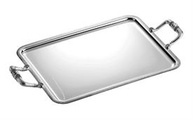 -EXTRA LARGE HANDLED SERVING TRAY. SILVER PLATED. 19.3" LONG.                                                                               