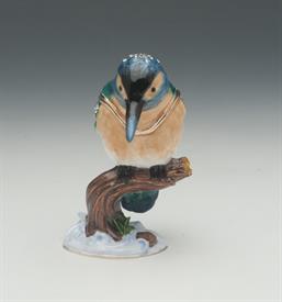 _,KINGFISHER ON BRANCH TRINKET BOX. 3.25" TALL, 2.25" LONG, 3.25" WIDE                                                                      