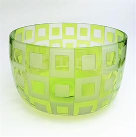 ,CORREIA SIGNED LIMITED EDITION 'GEO BOWL' IN CHARTREUSE WITH COA. NUMBERED 66/500. 6.5" TALL, 11" WIDE                                     