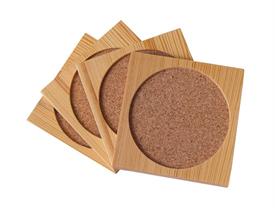 -SET OF 4 CHURCHILL DOWNS PADDOCK WOOD COASTERS. CRAFTED FROM WOODEN BEAMS & TRUSSES OF THE 1903-1923 PADDOCK & OFFICIALLY LICENSED. 3.5"   