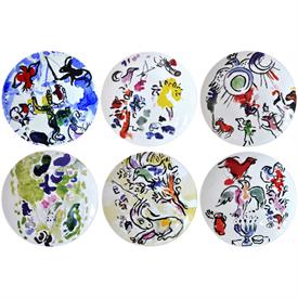 -SET OF 6 ASSORTED DINNER PLATES, SERIES 1. FEATURING THE ART OF MARC CHAGALL                                                               