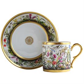 -'AUX FLEURS DES CHAMPS' LITRON SHAPE CUP & SAUCER. DESIGNED CA. 1790. CURRENTLY HOUSED IN THE NATIONAL ADRIEN DUBOUCHE MUSEUM IN LIMOGES.  