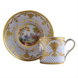 -'PAYSAGES A LA BARQUE' LITRON SHAPE CUP & SAUCER. DESIGNED IN 1778. ORIGINAL IS HOUSED IN THE LOUVRE MUSEUM.                               