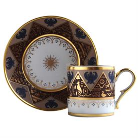 -'HIEROGLYPHES' LITRON SHAPE CUP & SAUCER. DESIGNED IN 1810. ORIGINAL BY NAST                                                               