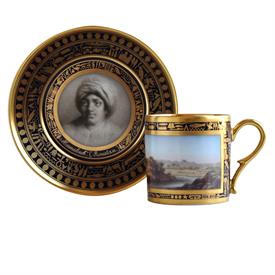 -'VUE DE PHILAE' LITRON SHAPED CUP & SAUCER. DESIGNED IN 1808-1810. ORIGINAL HOUSED IN THE LOUVRE MUSEUM IN PARIS, FRANCE.                  