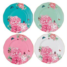 -SET OF 4 ACCENT PLATES. HAND WASH. 8" WIDE.                                                                                                