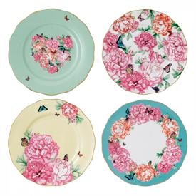 -SET OF 4 ASSORTED ACCENT PLATES. HAND WASH. 8" WIDE.                                                                                       